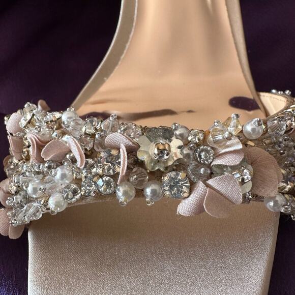 Badgley Mischka Party Telissa Kitten High Heel Sandal Size 6 Wedding Prom Dance - Picture 5 of 12